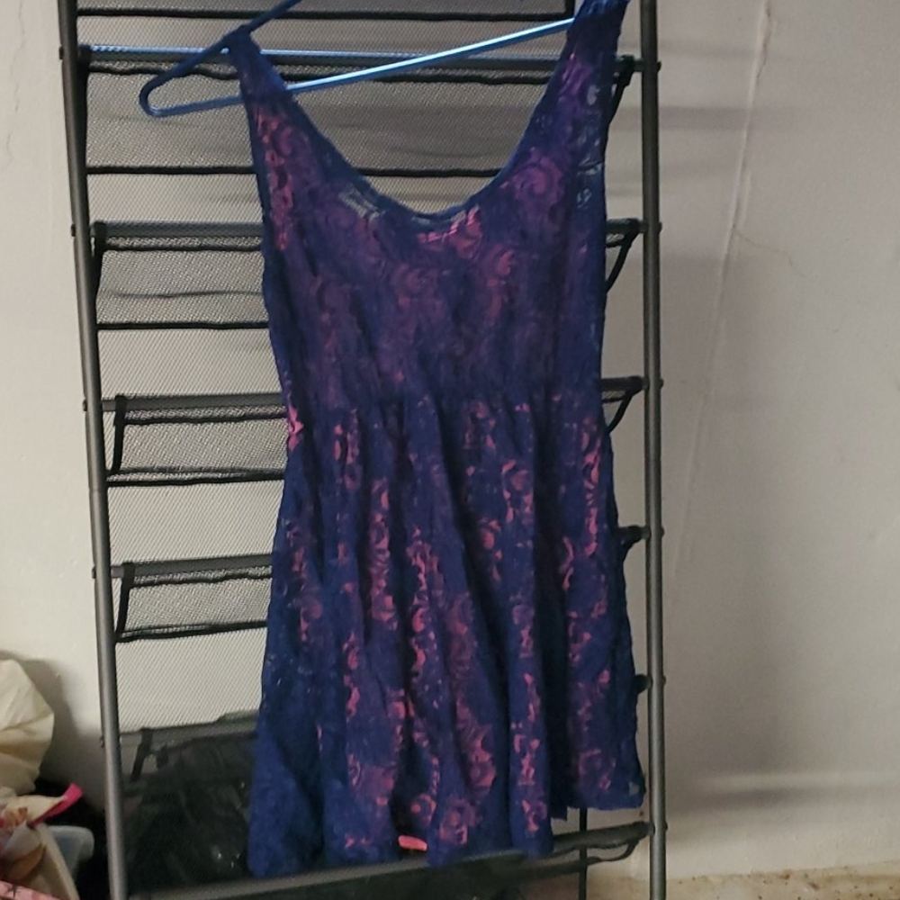Navy and pink dress